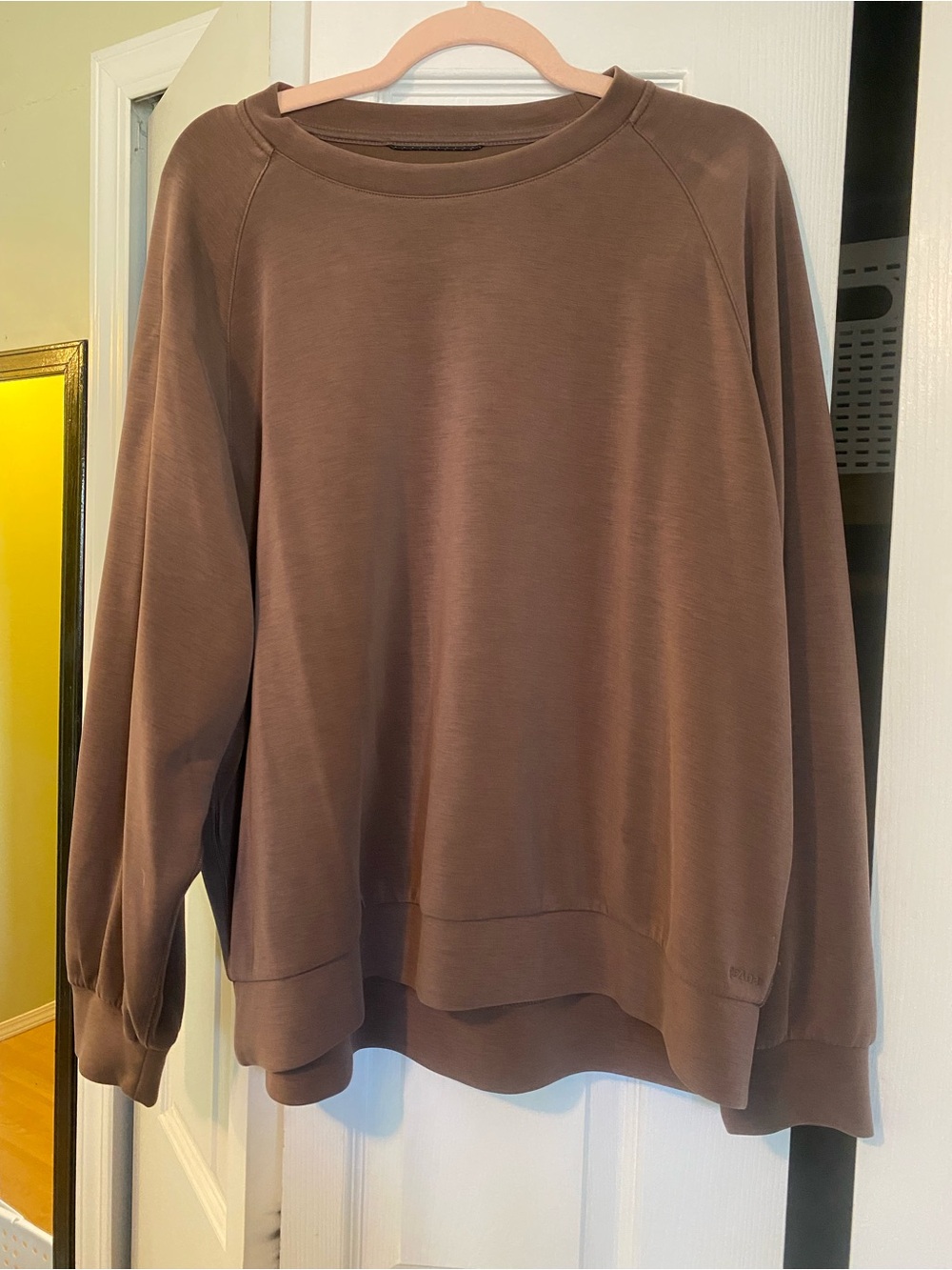Prana Cozy Relaxed Crewneck Sweater in Warm Brown
